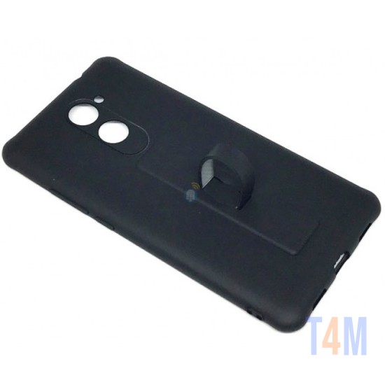 CAPA DE SILICONE MOTOMO COM ANEL DE DEDO PARA HUAWEI Y7 PRIME PRETO